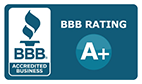 BBB Better Business Bureau logo and A rating