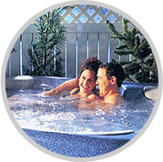 Couple in hot tub